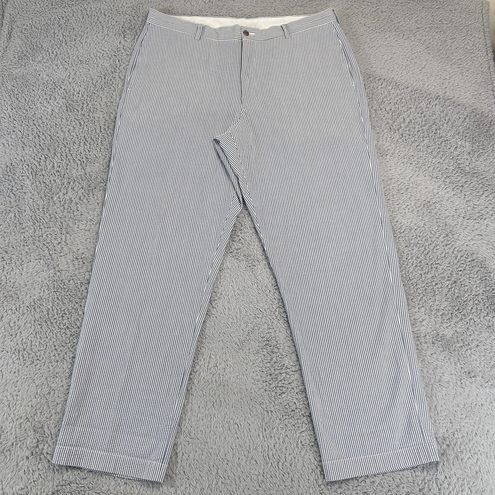 Brooks Brothers Seersucker Pants Mens 38x32 Blue Stripe Chino Lightweight Summer